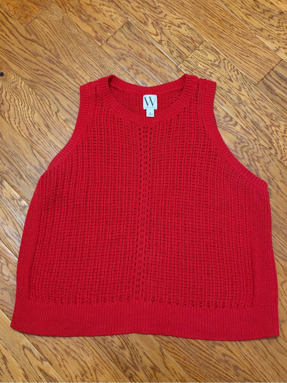 Worthington Red Sleeveless Knit Crewneck Tank